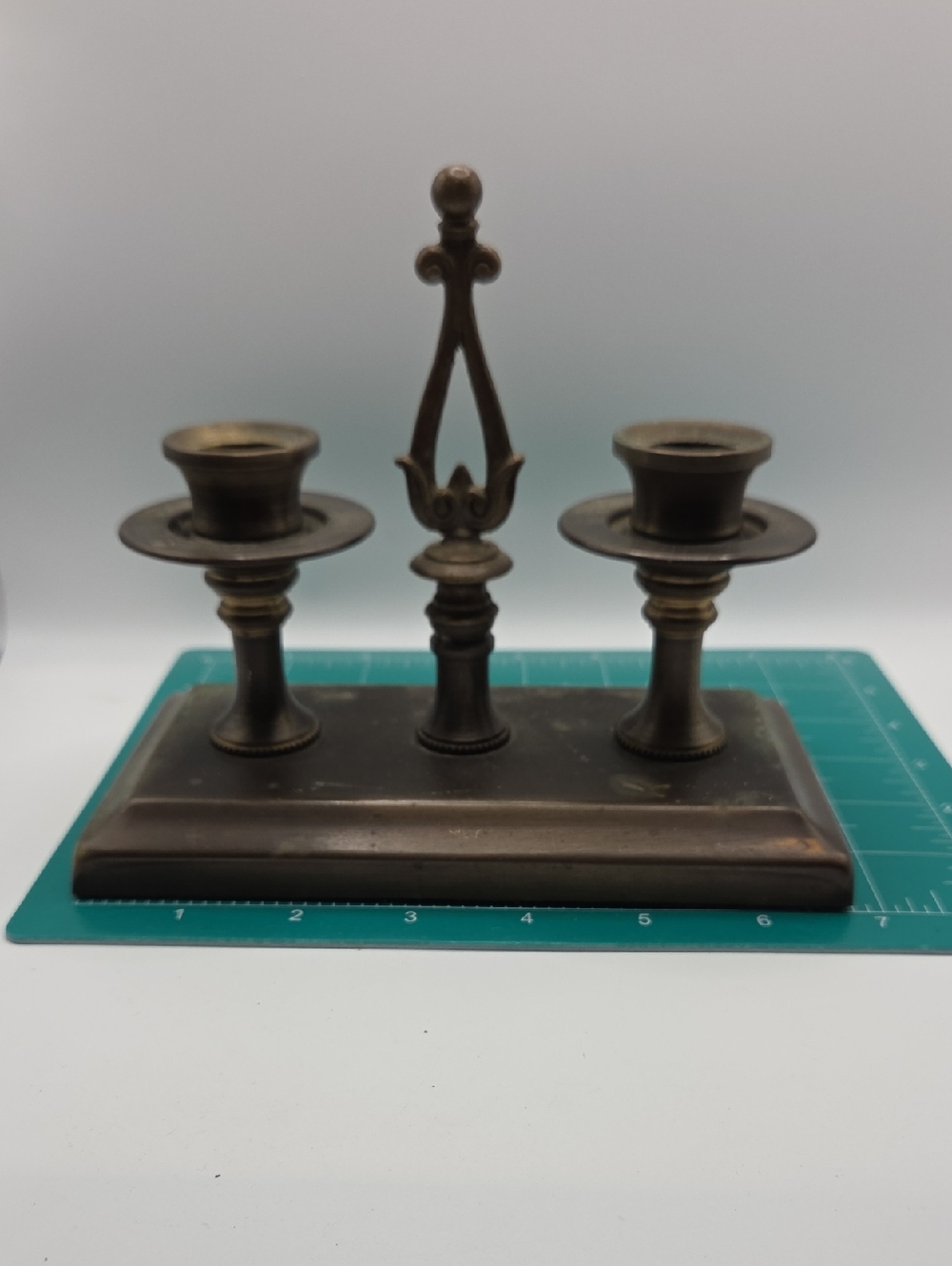 Antique-Style Double Candle Holder Solid Brass. Vintage